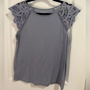 LOFT lace sleeved tee